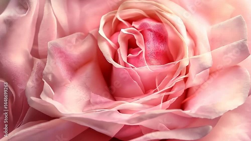 Delicate pink rose reveals layers of beauty in soft light and gentle textures during a tranquil spring morning Generative AI