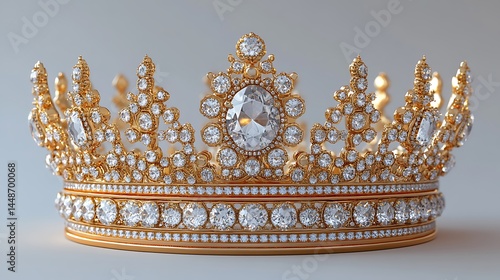 Exquisite Golden Crown Embellished With Sparkling Diamonds High Resolution Photo For Royalty And Celebrations