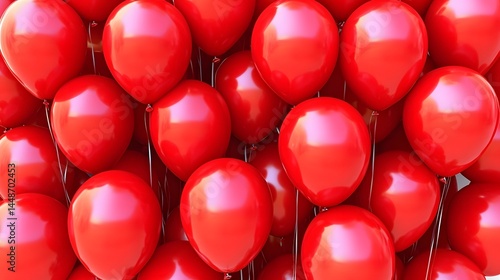 Vibrant Red Balloons Background Festive Celebration Party