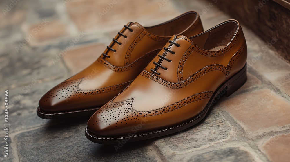 Elegant Men's Oxford Shoes Crafted from Fine Leather Elegant Men's Oxford Shoes Crafted from Fine Leather
