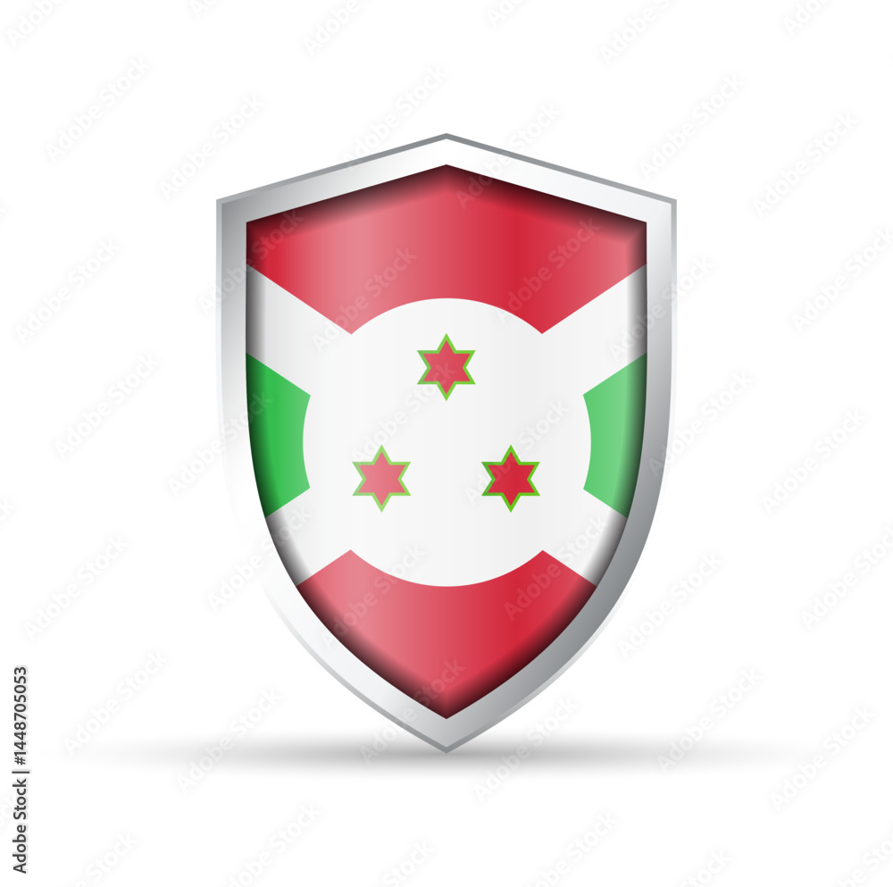 Burundi Flag Glossy Shield Icon Burundi Flag Glossy Shield Icon