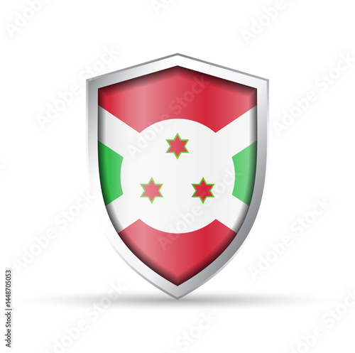 Free Download Burundi Flag Glossy Shield Icon - GFXLoad