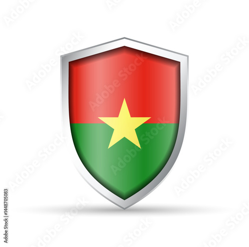 Free Download Burkina Faso Flag Glossy Shield Icon - GFXLoad