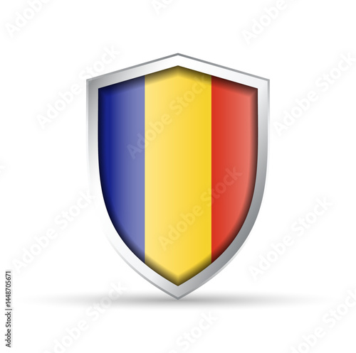 Free Download Chad Flag Glossy Shield Icon - GFXLoad