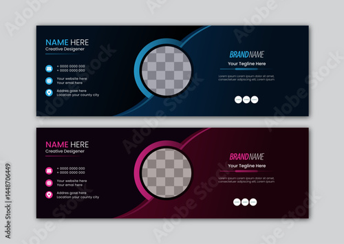 corporate creative business Email signature design templet set  or email footer and personal social media cover.