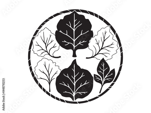 Elegant taro leaf sketch for botanical line art decor