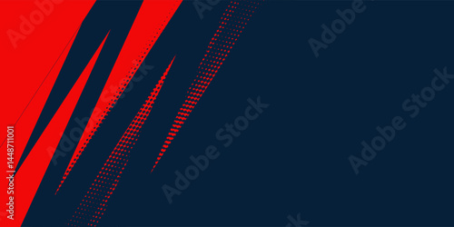 Abstract blue banner design red vector, dynamic sporty horizontal background template for your business.
