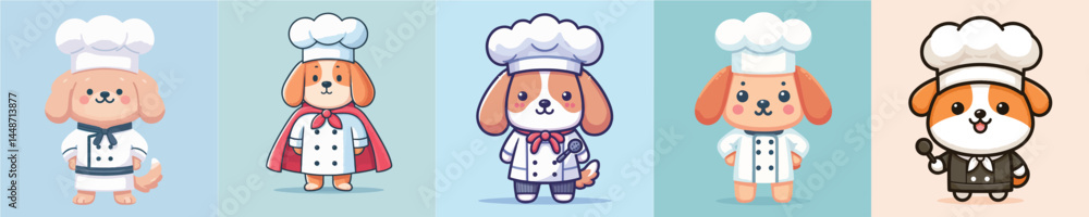 cute dog vector cosplay chef cute dog vector cosplay chef