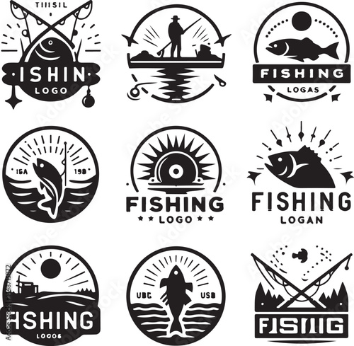  Vector Fishing logos badges