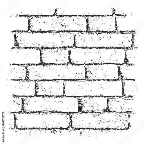 Abstract weathered black and white brick pattern