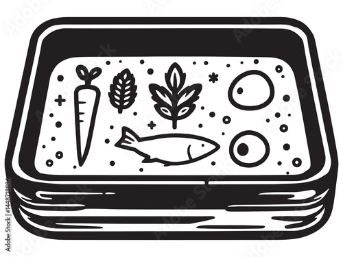 Feed Trough line art icon for software interface design