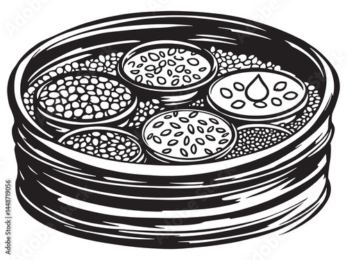 Feed Trough line art icon illustration for digital platforms