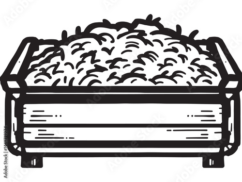 Feed Trough line art icon used in UI projects