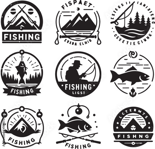  Vector Fishing logos badges