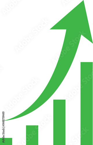 business growth graph in green