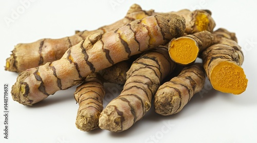 Vibrant Turmeric Roots and Black Pepper Combination for Culinary Delight