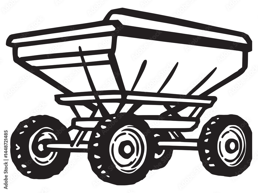 Fototapeta premium Fertilizer Spreader line art icon outline garden illustration