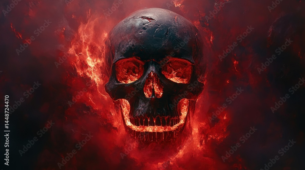 Fiery skull in flames (1) Fiery skull in flames (1)