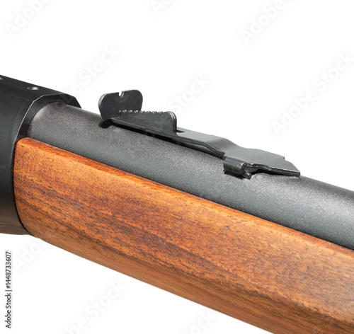 Obraz na płótnie Traditional rear iron sights on a rifle w salonie