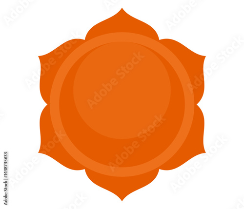 Swadhisthana chakra icon. Second navel chakra orange symbol. Sacral sign. Vector illustration on white background
