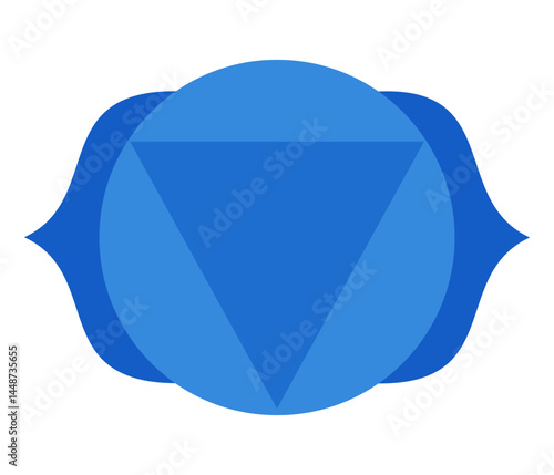 Ajna chakra icon. Sixth Third eye chakra indigo blue symbol. Sacral sign. Vector illustration on white background
