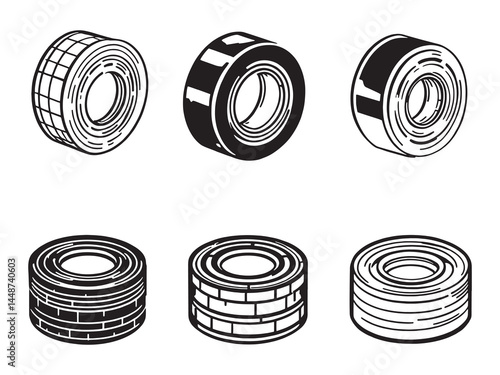 Grafting Tape line art icon flat minimal design