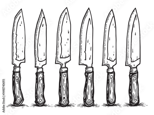Grafting Knife line art icon minimalist botanical vector drawing