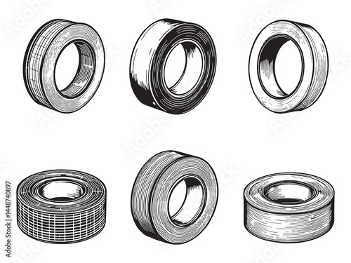 Grafting Tape line art icon simple tool drawing