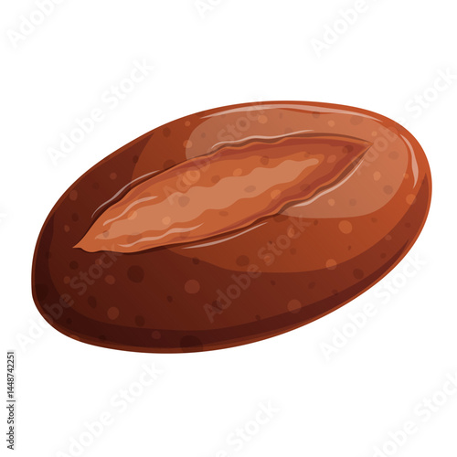 Freshly baked rye bread on a white background. View from above. The concept of confectionery, baking, cooking. Isolated vector illustrations for menu design, posters, banners, covers