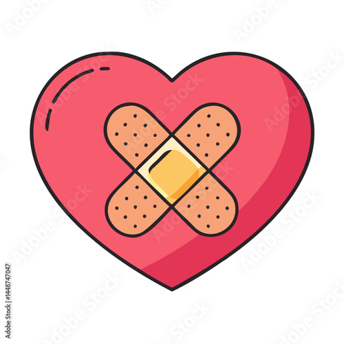 Heart health care love pain broken heart valentine bandage medical aid plaster wound healing hurt