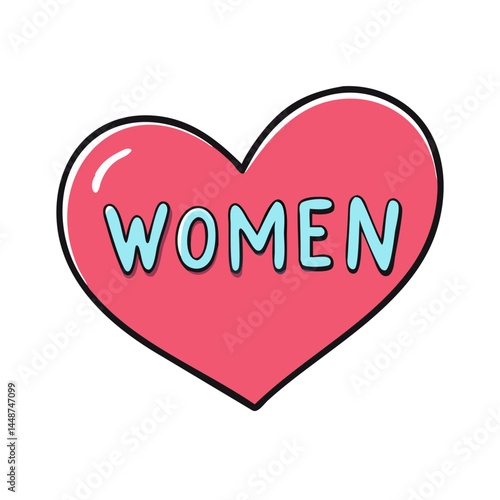 Women heart vector illustration, female empowerment, love, women's day, girls, feminism, support women