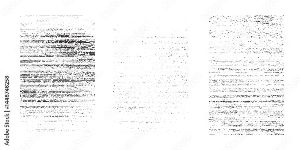 Fototapeta premium Dirty grainy and scratches. Set of different distressed black grain texture. Distress overlay vector Overlay textures set stamp with grunge effect