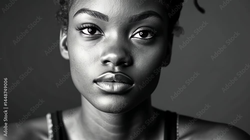 Captivating expressions of beauty captured in stunning black and white portrait showcasing deep emotion and striking features Generative AI Captivating expressions of beauty captured in stunning black and white portrait showcasing deep emotion and striking features Generative AI