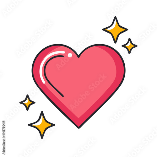Heart love romance valentine passion emotion feeling affection design graphic art illustration cute icon vector