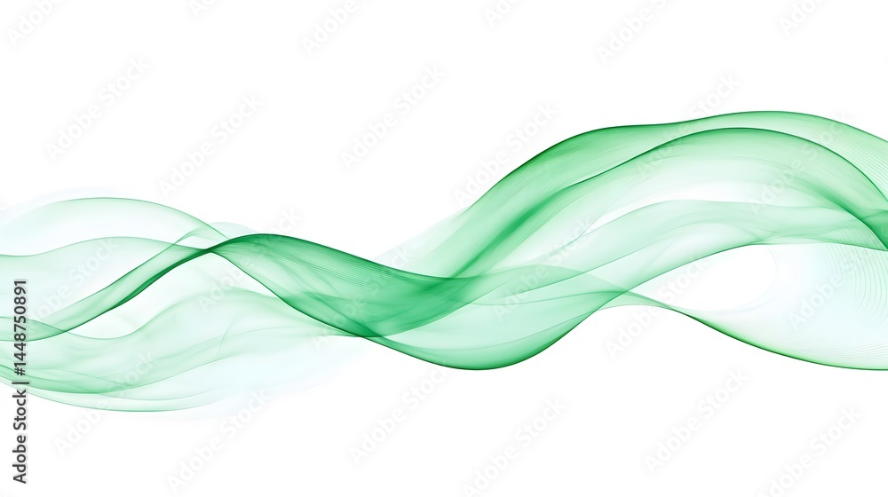 Abstract Green Wave Flowing Design Background Abstract Green Wave Flowing Design Background
