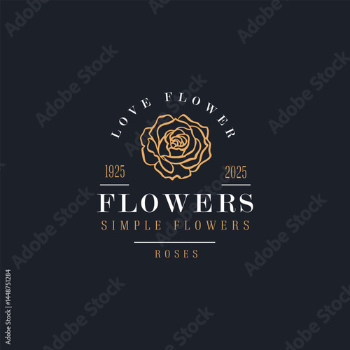 Floral Rose Logo. Elegant, nice and creative flower logo for various design projects. Rose logo can be used as symbols, icons, or others template.