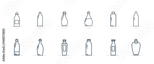 icon sheet, simple shapes, Bottle icons