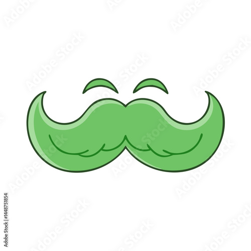 Explore green mustache st patricks day shamrock irish design element vector illustration art icon graphic