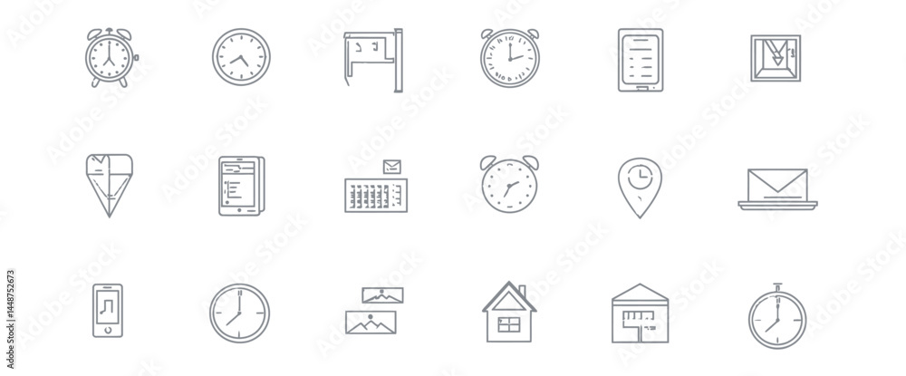 icon sheet, simple shapes, Clock icons icon sheet, simple shapes, Clock icons
