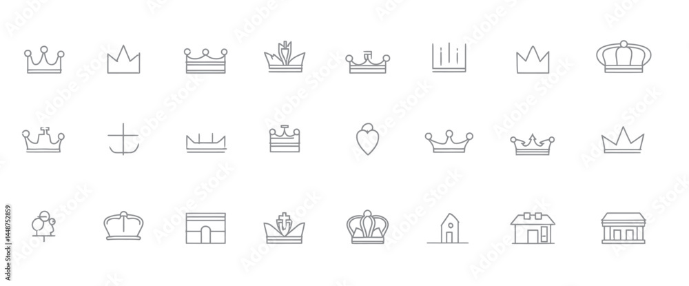 icon sheet, simple shapes, Crown icons icon sheet, simple shapes, Crown icons