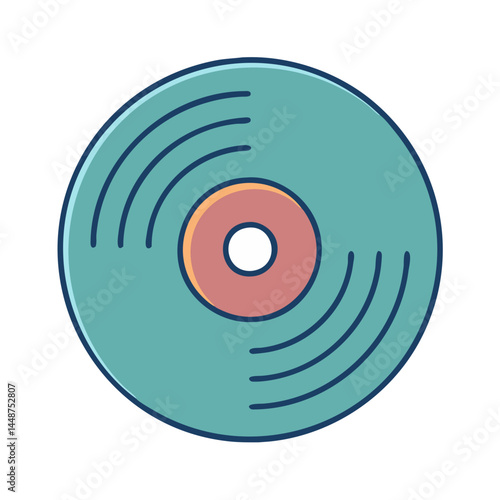 Vintage vinyl record illustration for music lovers and collectors of retro audio media art