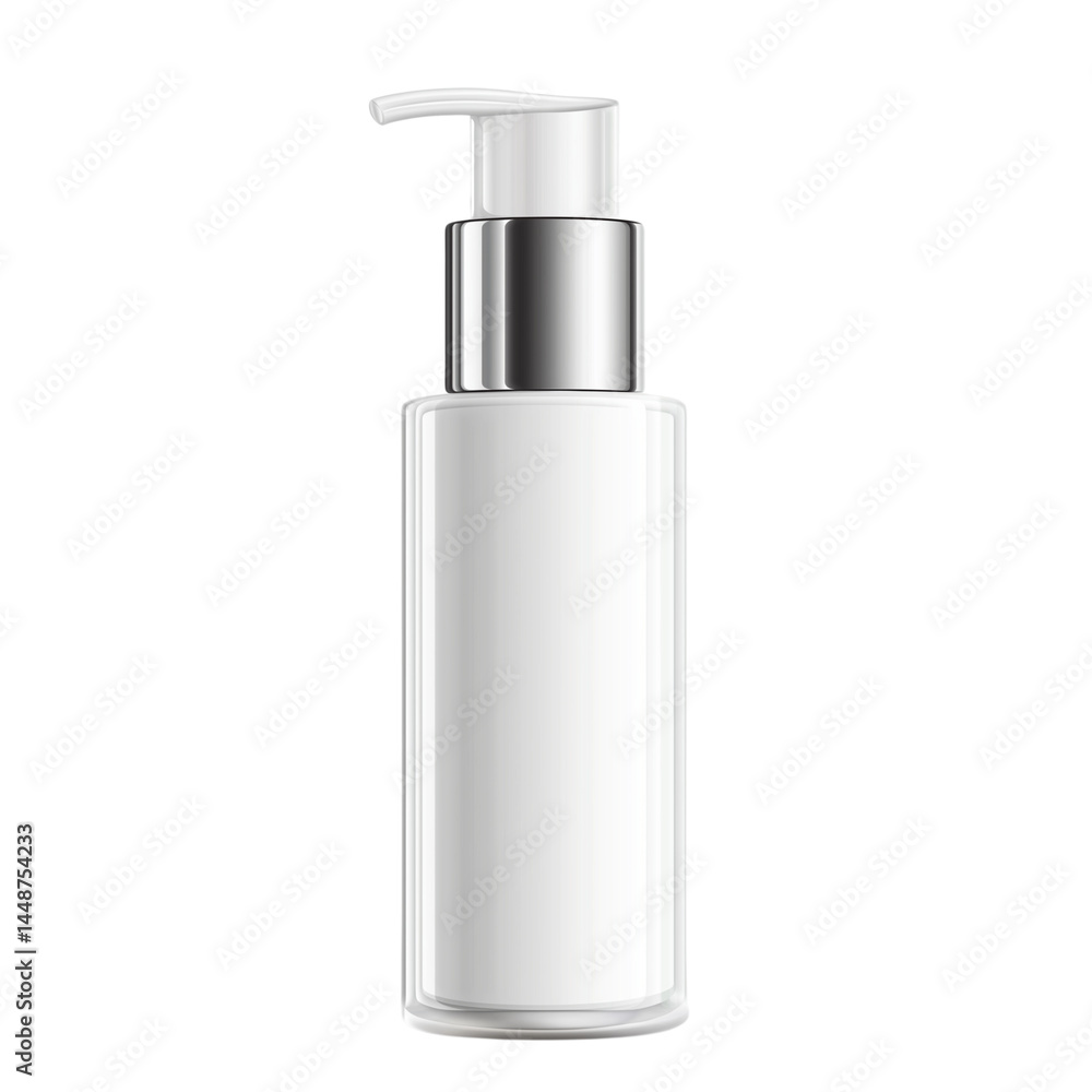 Minimalist White Face Primer Dispenser on Clear Background Minimalist White Face Primer Dispenser on Clear Background