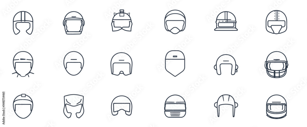 icon sheet, simple shapes, Helmet icons icon sheet, simple shapes, Helmet icons