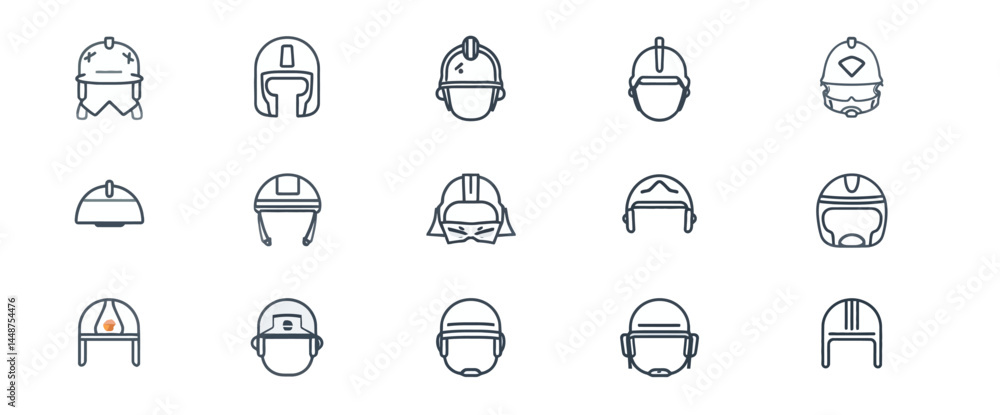 icon sheet, simple shapes, Helmet icons icon sheet, simple shapes, Helmet icons