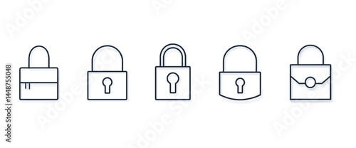 icon sheet, simple shapes, Lock icons
