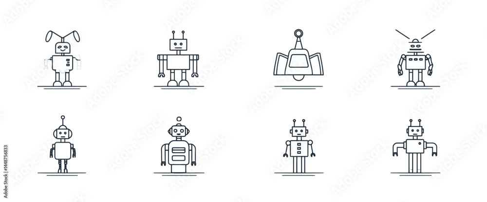 icon sheet, simple shapes, Robot icons icon sheet, simple shapes, Robot icons