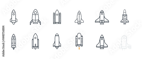 icon sheet, simple shapes, Rocket icons