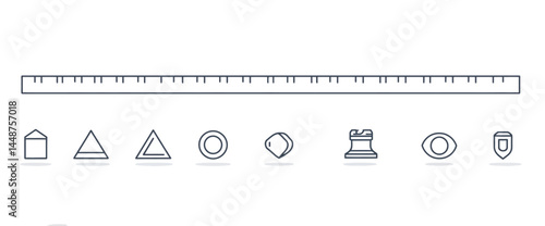 icon sheet, simple shapes, Ruler icons