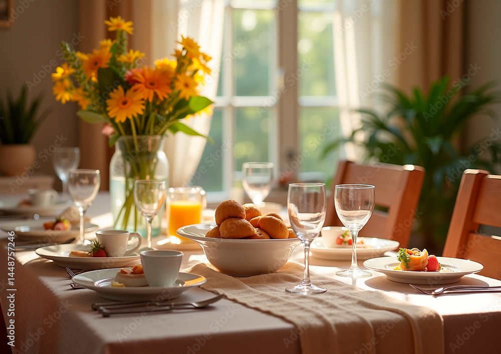 A table set for a reception