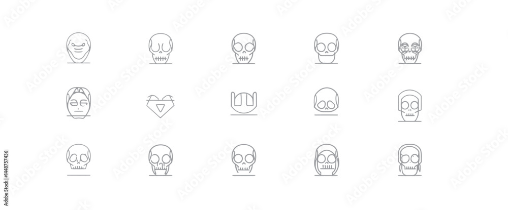 icon sheet, simple shapes, Skull icons icon sheet, simple shapes, Skull icons